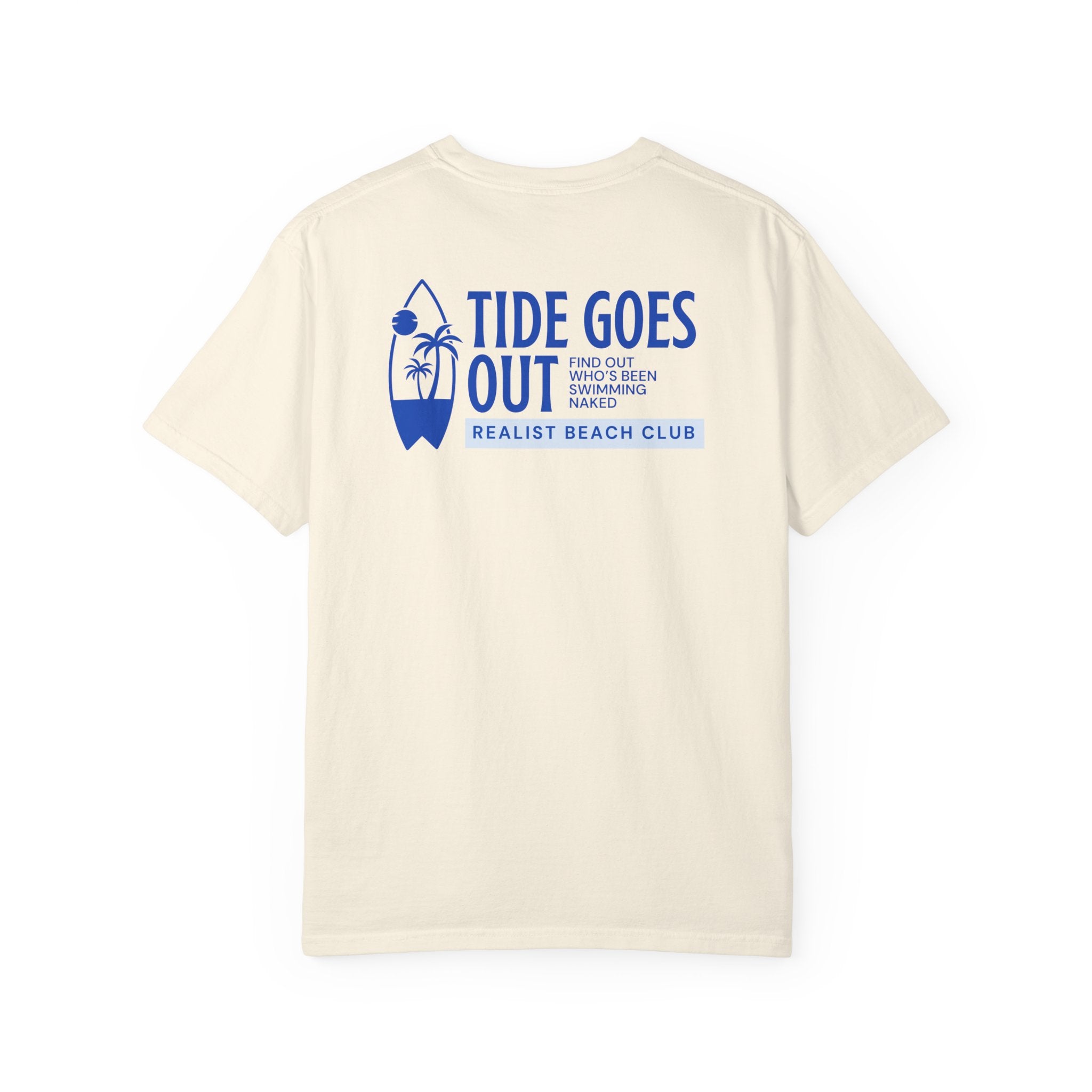 Beach Club Graphic T-Shirt — "Tide Goes Out" Surf Design