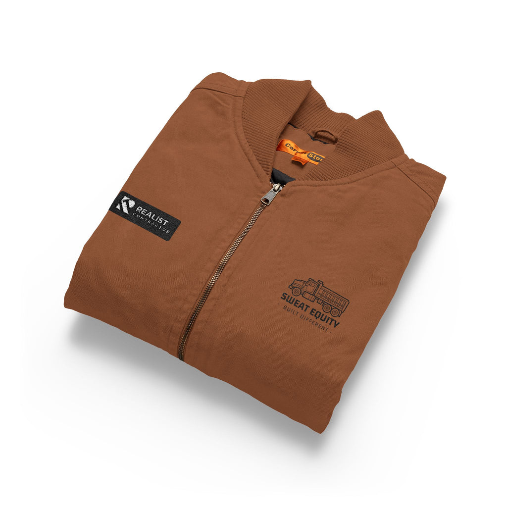 "Sweat Equity" Embroidered Duck Cloth Work Vest — Rugged Canvas Utility Vest
