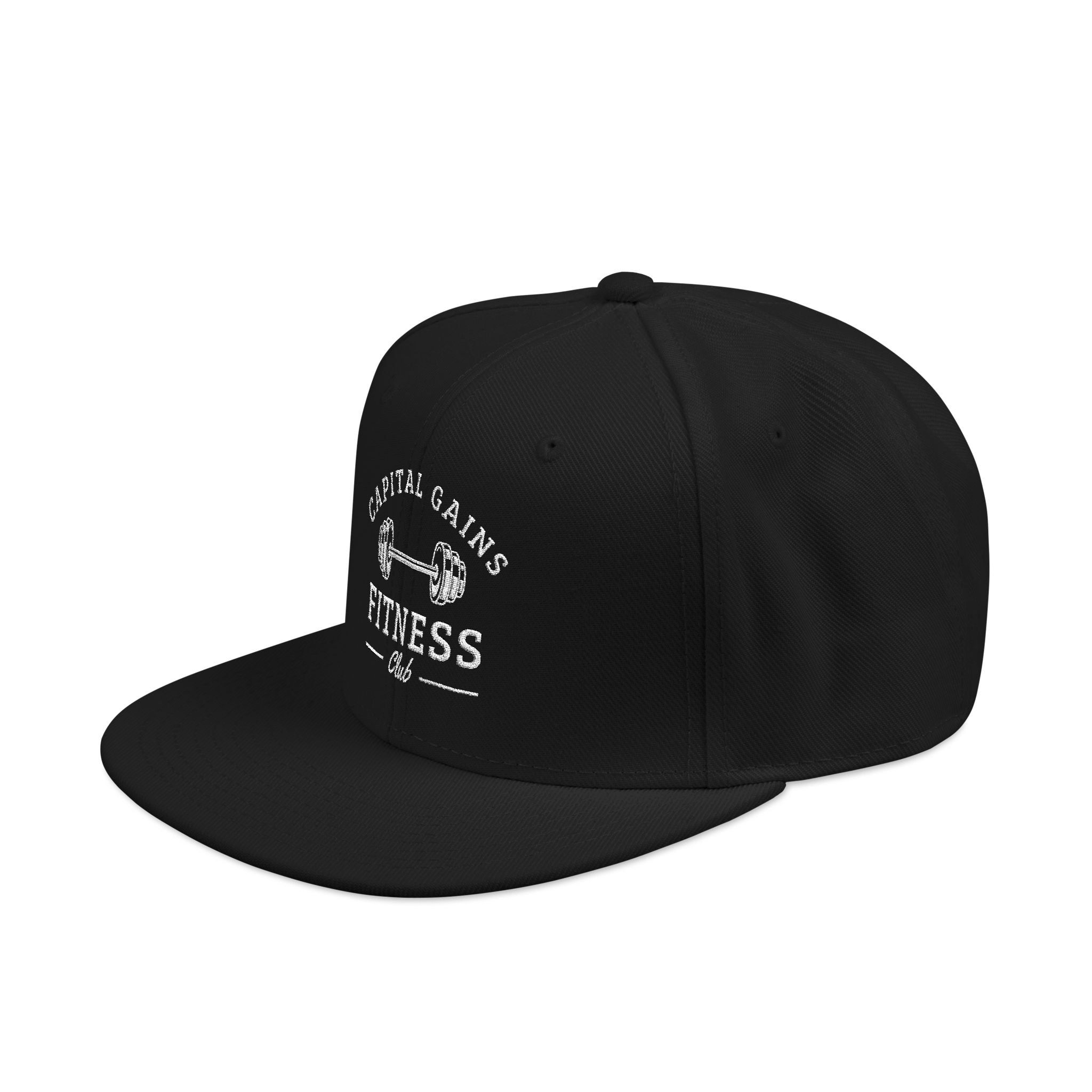 Capital Gains Club — Embroidered Fitness Snapback Hat — Vintage ‘Fitness’ Logo Cap
