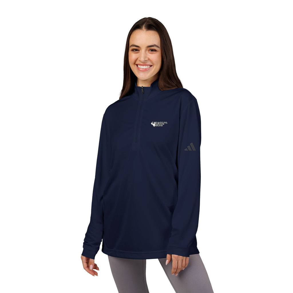 Embroidered Quarter-Zip Pullover — Grey Athletic Adidas Style