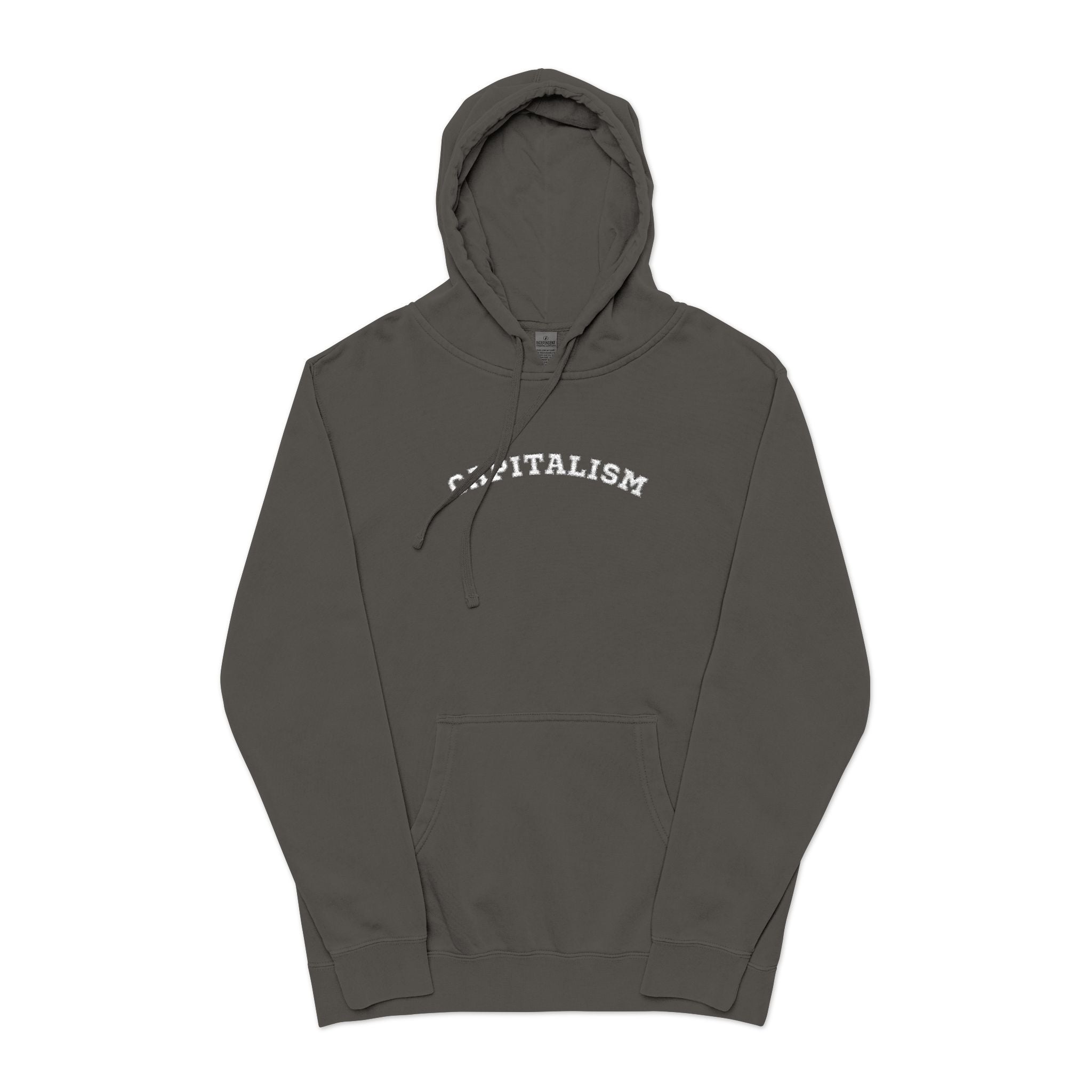 Capitalism Hoodie — Vintage Pigment-Dyed Graphic Pullover