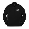 Embroidered Adidas Quarter-Zip Pullover — Black Athletic Jacket with Chest Logo