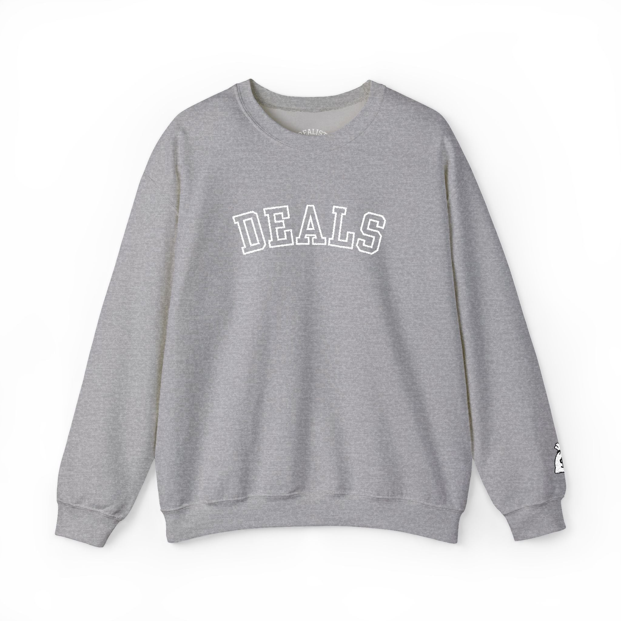 DEALS Crewneck Sweatshirt — Vintage Collegiate Black Pullover