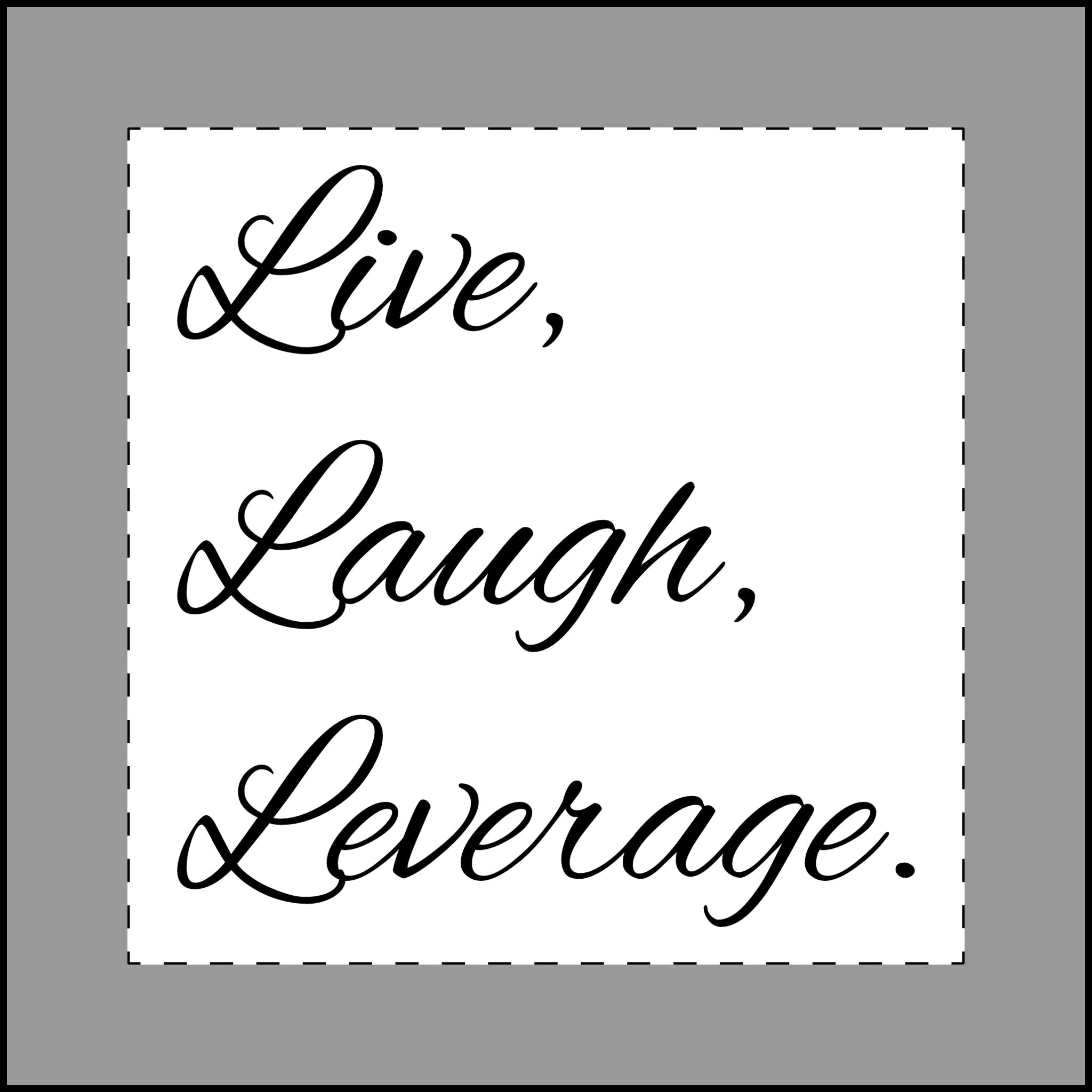 Live, Laugh, Leverage Poly Velvet Pillow — Motivational Decorative Throw Pillow