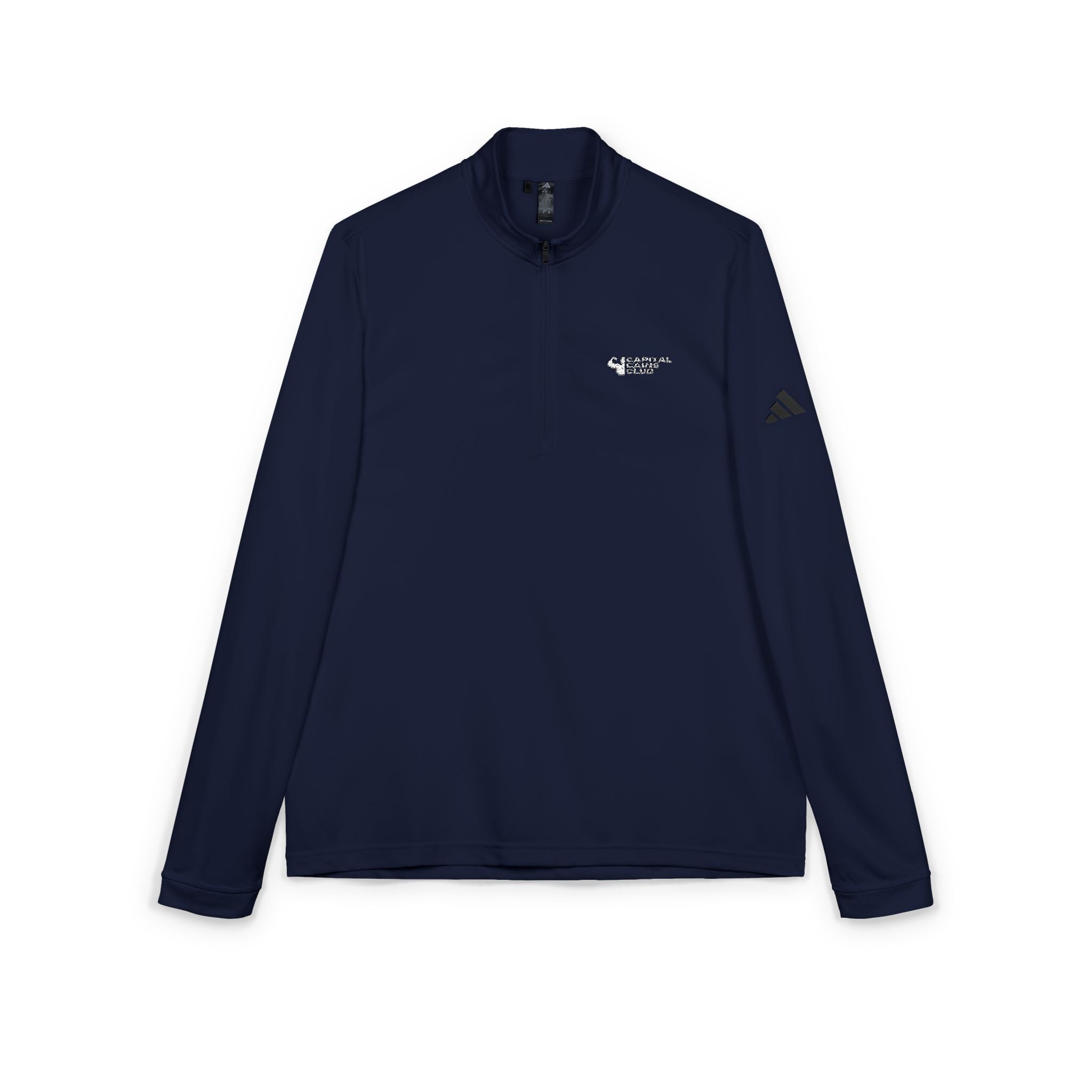 Embroidered Quarter-Zip Pullover — Grey Athletic Adidas Style