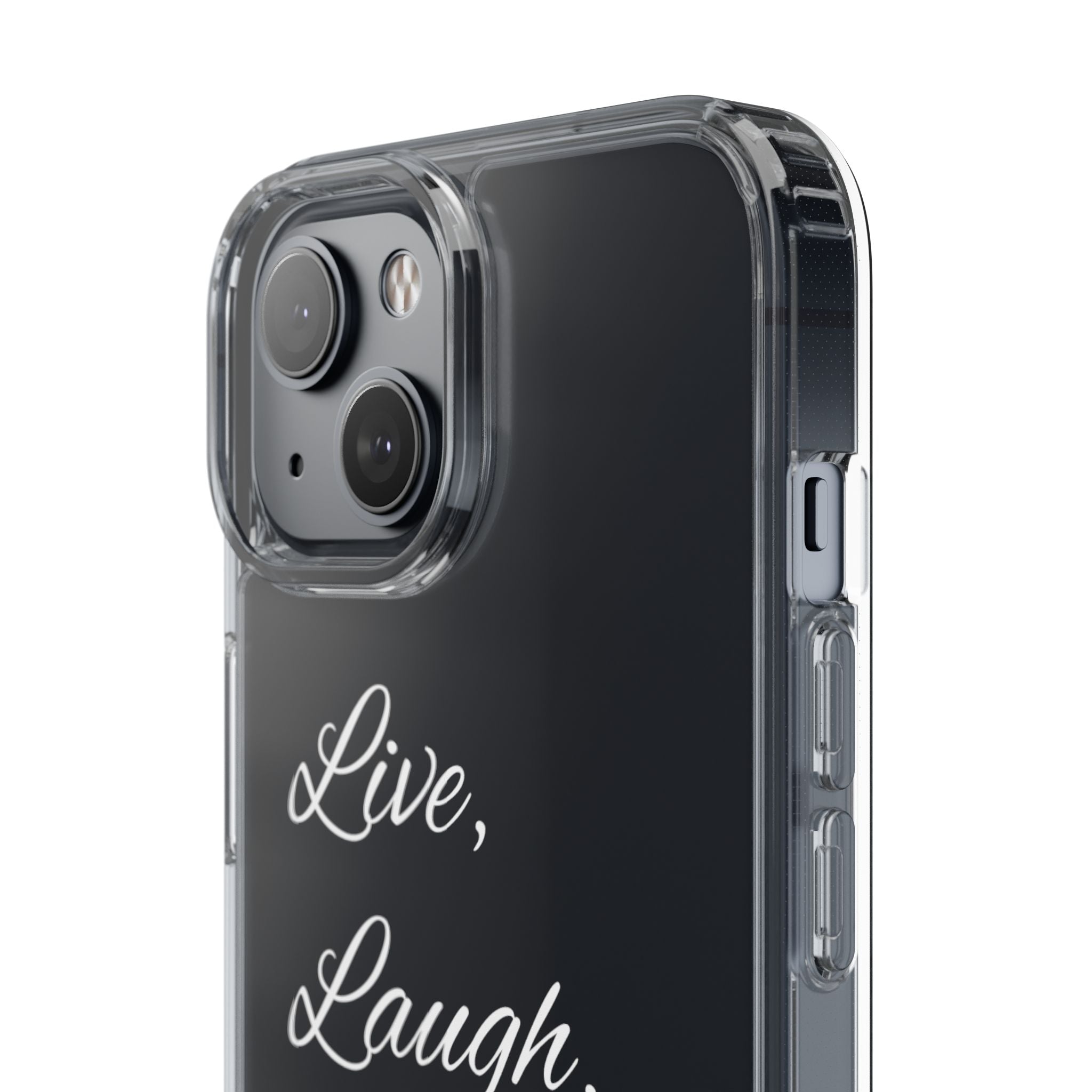 Clear Phone Case — “Live, Laugh, Leverage” Script Clear iPhone Case