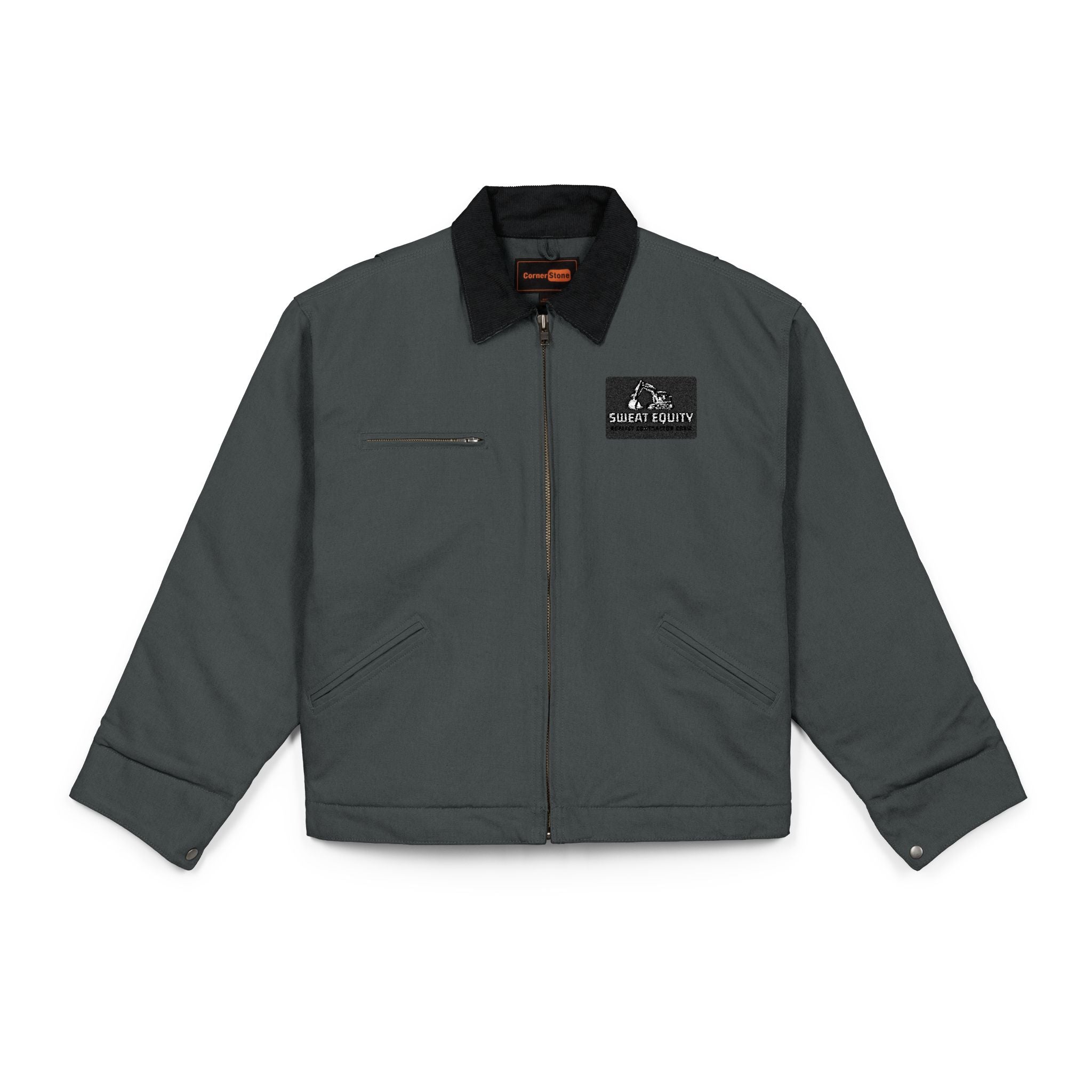 Work Jacket — Embroidered Heavy-Duty Duck Cloth Jacket with Chest Logo
