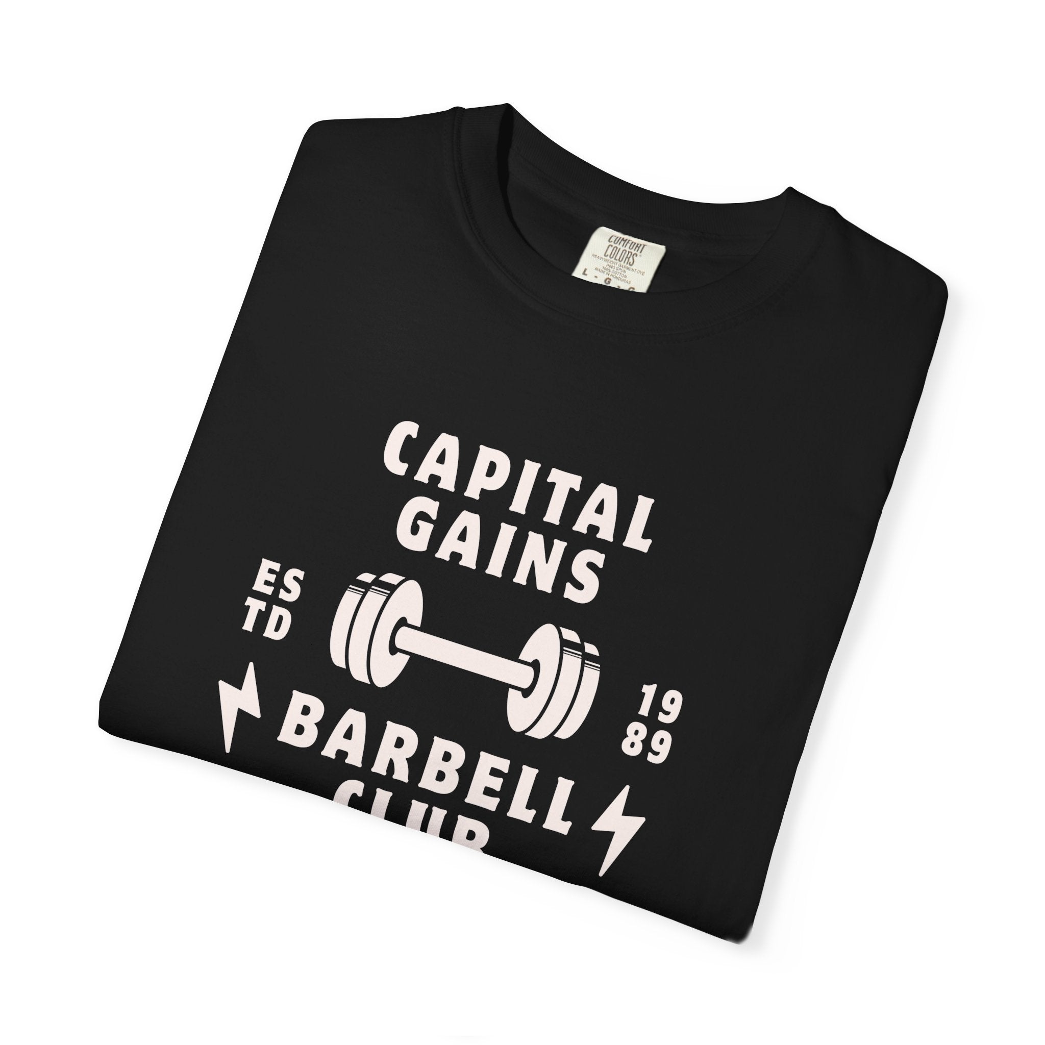 Barbell Club T-Shirt — "Capital Gains" Weightlifting Gym Tee